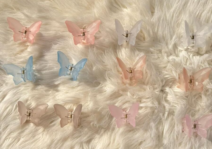 Transparent Butterfly Matte Hair Catcher