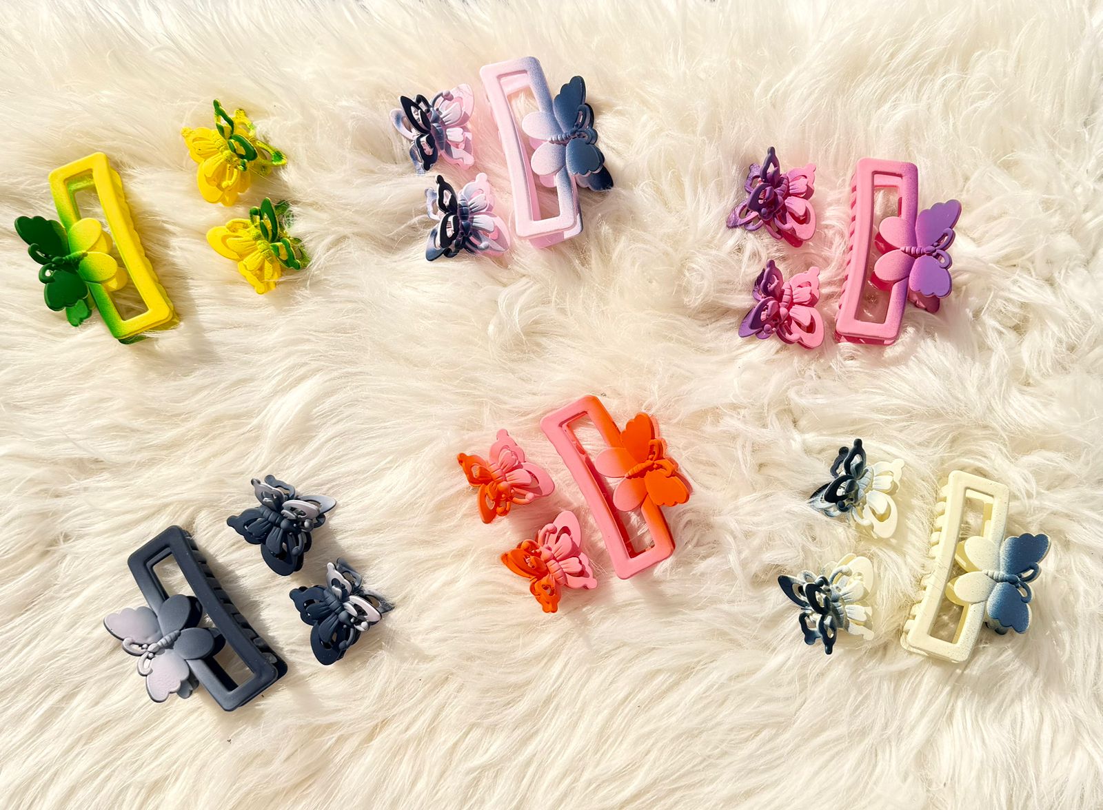 Three Butterfly Hair Catchers – Double Tone Elegance