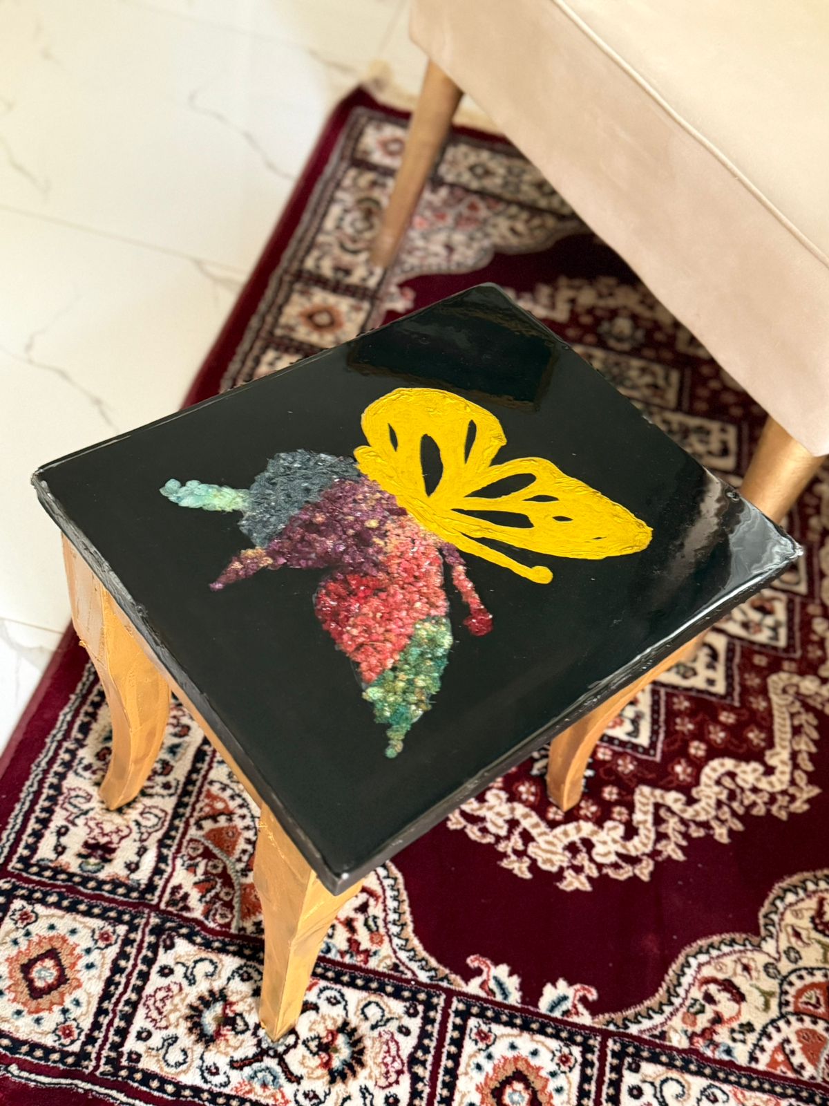 Resin Butterfly Floral Table